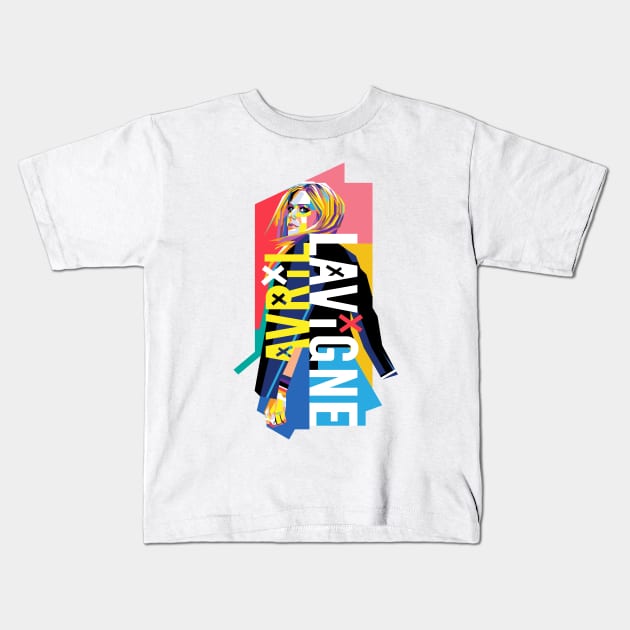 Avril Pop Art Lavigne Kids T-Shirt by Laksana Ardie Store